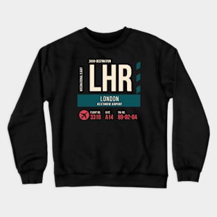 London Heathrow Airport Stylish Luggage Tag (LHR) Crewneck Sweatshirt